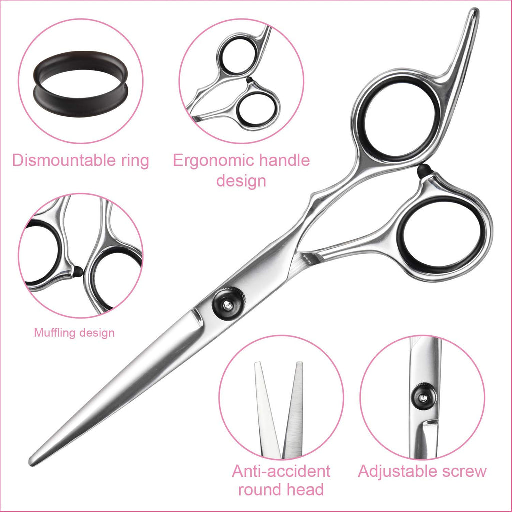 Hair Cutting Scissors Thinning Shears- Fcysy Professional Barber Sharp Hair Scissors Hairdressing Shears Kit With Haircut Accessories In Leather Case For Cutting Styling Hair For Women Men Pet- 7 Pcs