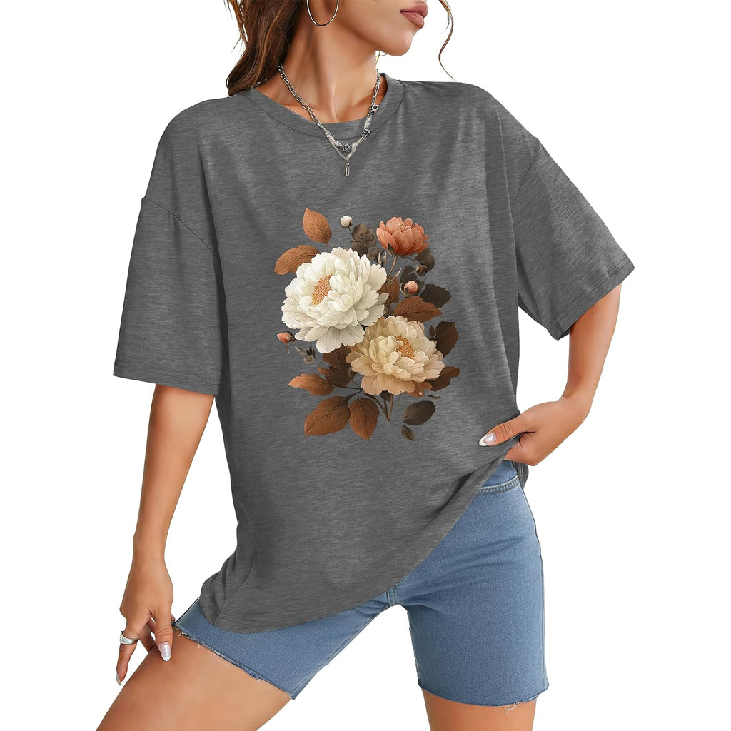 WIHOLL Oversized Tshirts for Women Summer Crew Neck Short Sleeve Graphic Tees Casual Loose Fit Workout Tops 2026