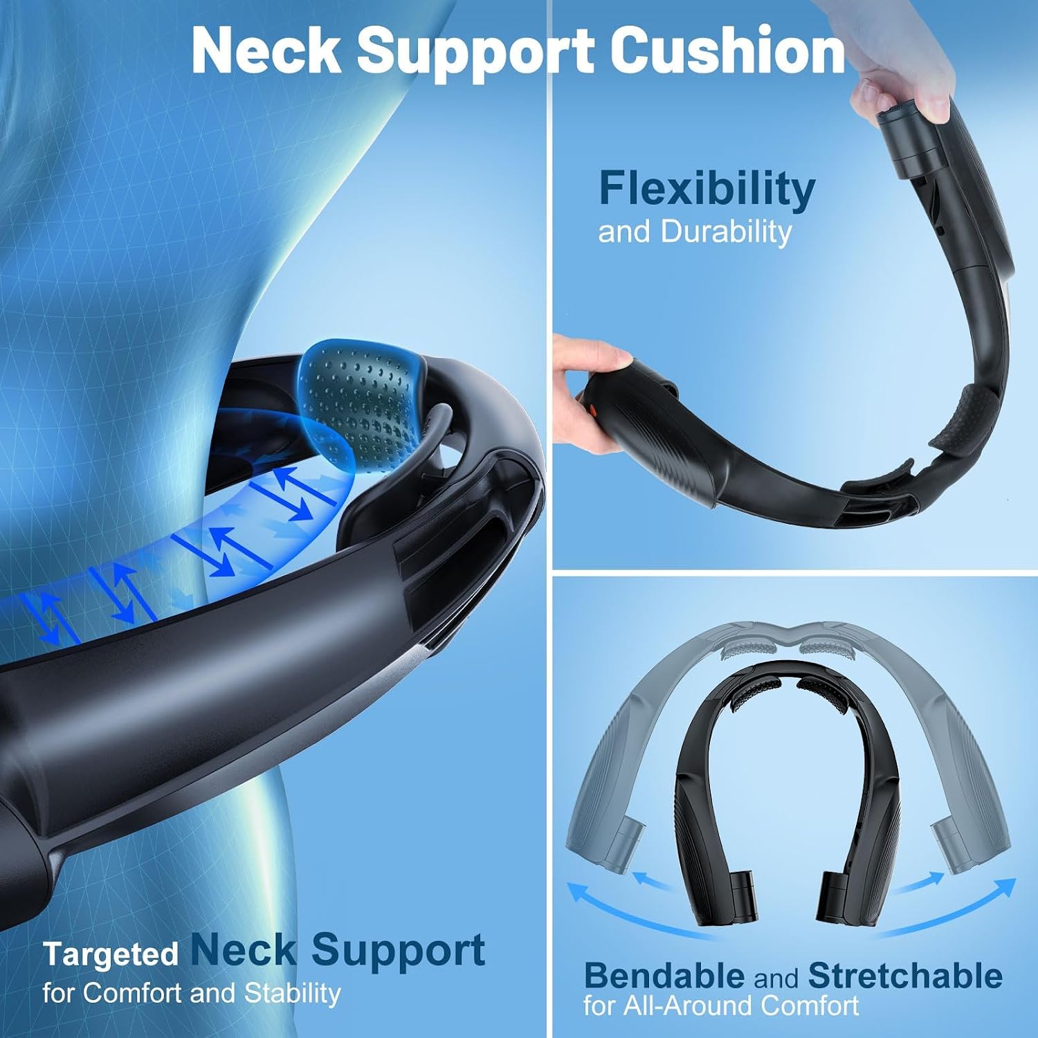 Portable Neck Fan With 6 Powerful Speeds, 8000Mah Battery Rechargeable Fan | 20H Runtime, Hands-Free 360° Cooling Personal Wearable Neck Fan, Gift For Women Men Travel Concerts