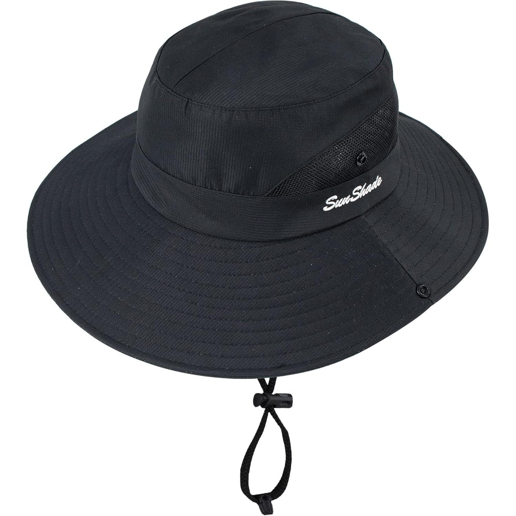Women's Sun-Hat UV-Protection-Foldable Mesh Wide-Brim Outdoor Summer Beach Fishing Hat with Ponytail-Hole