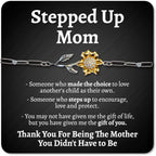 Love You This Much Sentimental Stepped Up Mom 18k Gold Sunflower Bracelet | 6.5-8" Adjustable | Meaningful Bonus Mom Gift | Birthday Gift for Stepmom | Best Stepmother | Luxury Gift Box
