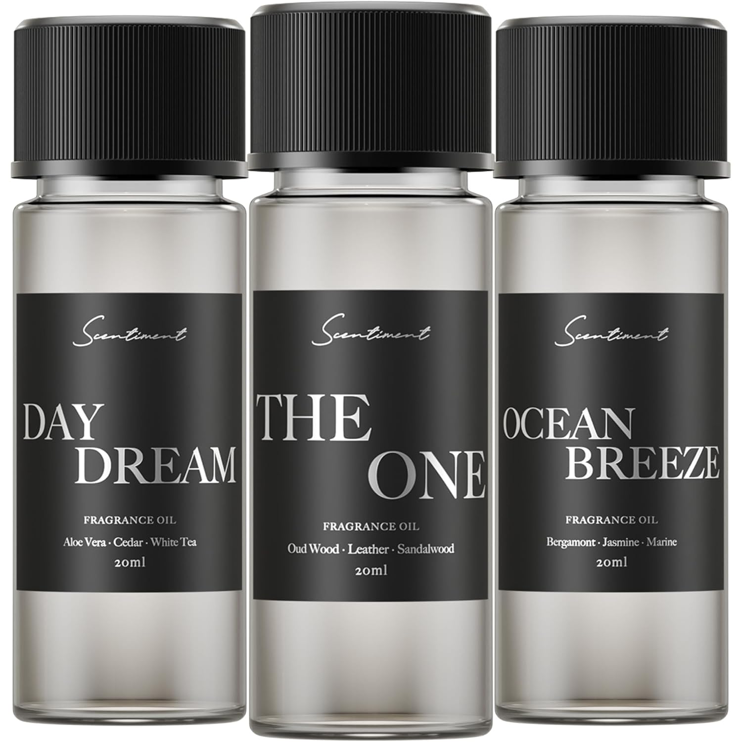 Scentiment Hotel Scents Discovery Set – Day Dream, The One & Ocean Breeze | Fresh, Woody & Marine Fragrance Oils | Luxury Home Scent Kit For Cold Air Diffusers 3 X 0.68 Fl Oz (20 Ml)
