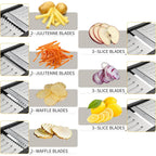 -Bingbing- Mandoline Slicer For Kitchen, 7-In-1 Adjustable Vegetable Slicer | Stainless Steel Food Slicer, Adjustable Blade, Slices, Julienne, Waffle And French Fries Cut, Includes Gloves And Brush