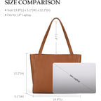 befen Genuine Leather Zipper Tote Bag for Women Work with Laptop Compartment, Women's Leather Shoulder Purse Satchel Handbags
