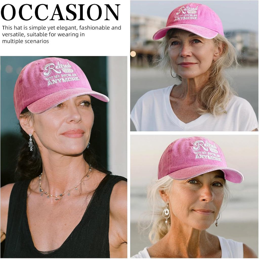Ghazni Retirement Gifts Women Men 2026, Funny Pink Retired Hat, Adjustable Cotton Baseball Cap for Coworkers, Travel, Golf Retired 2026-red