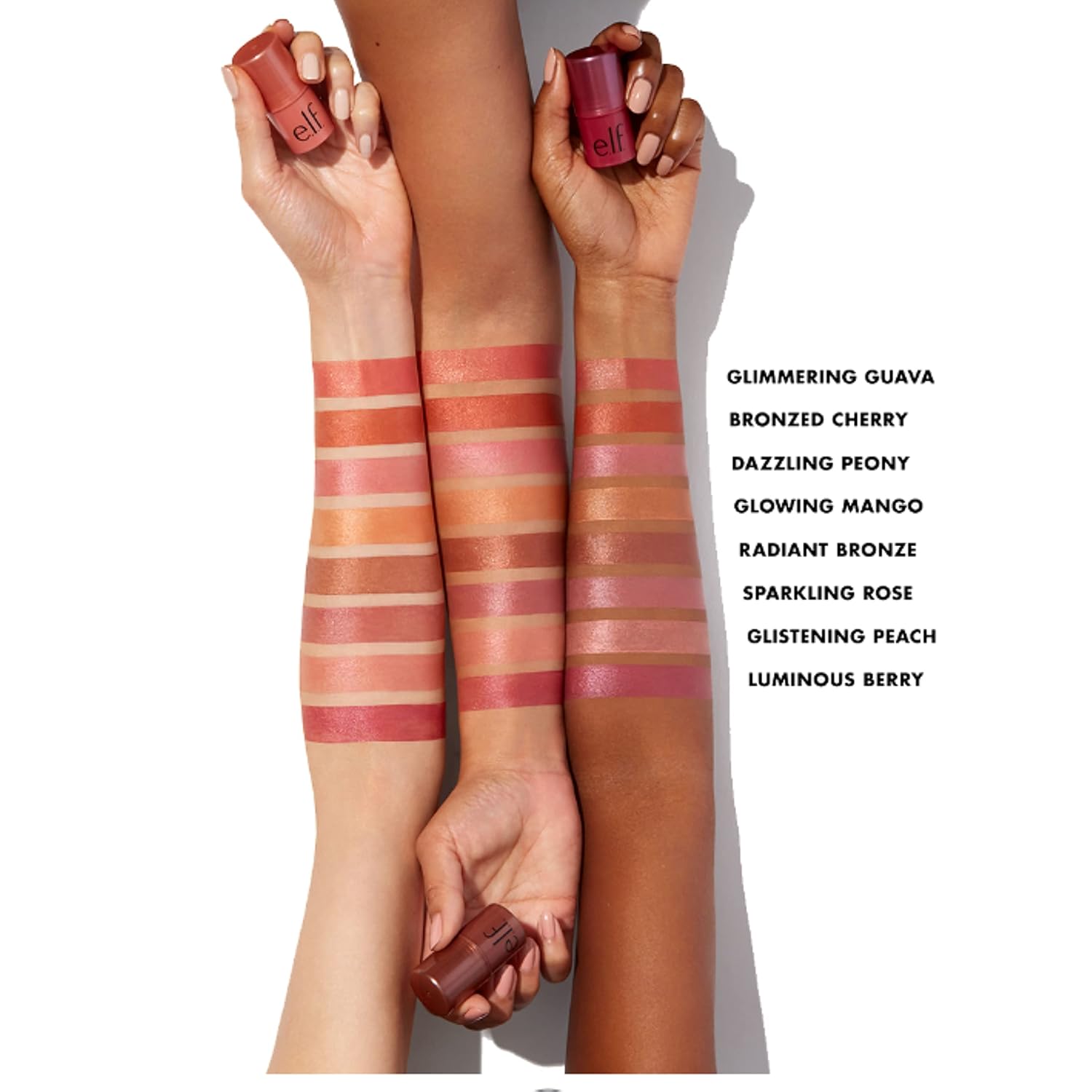 e.l.f. Monochromatic Multi Stick, Travel-Sized Luxuriously Creamy & Blendable Color, For Eyes, Lips & Cheeks, Vegan & Cruelty-Free, Dazzling Peony, 0.17 Oz