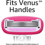 Amazon Basics Women's 5-Blade Razor for Smooth, Close Shave, FITS Amazon Basics Handle and Venus Handles, Ideal for Sensitive Skin, Includes 1 Handle, 12 Cartridges & 1 Shower Holder