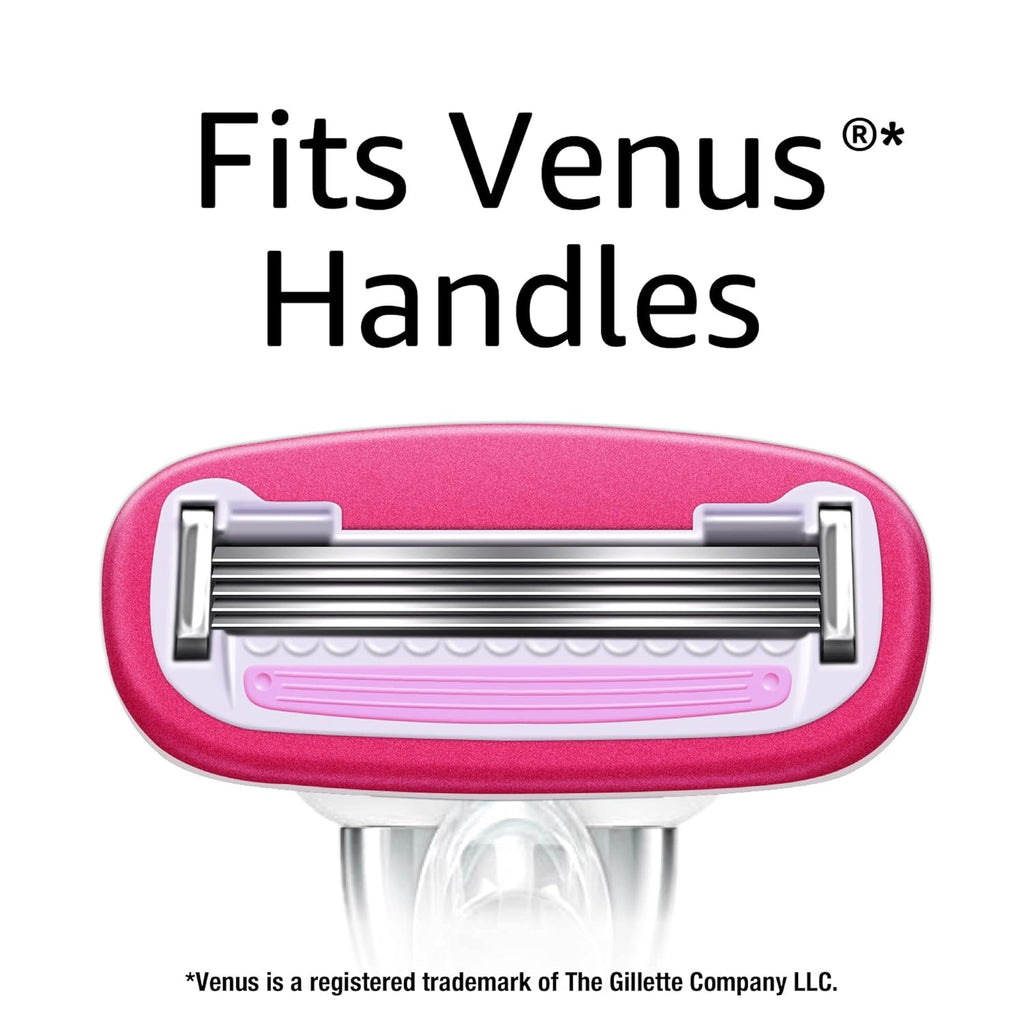 Amazon Basics Women's 5-Blade Razor for Smooth, Close Shave, FITS Amazon Basics Handle and Venus Handles, Includes 1 Handle, 2 Cartridges & 1 Shower Hanger