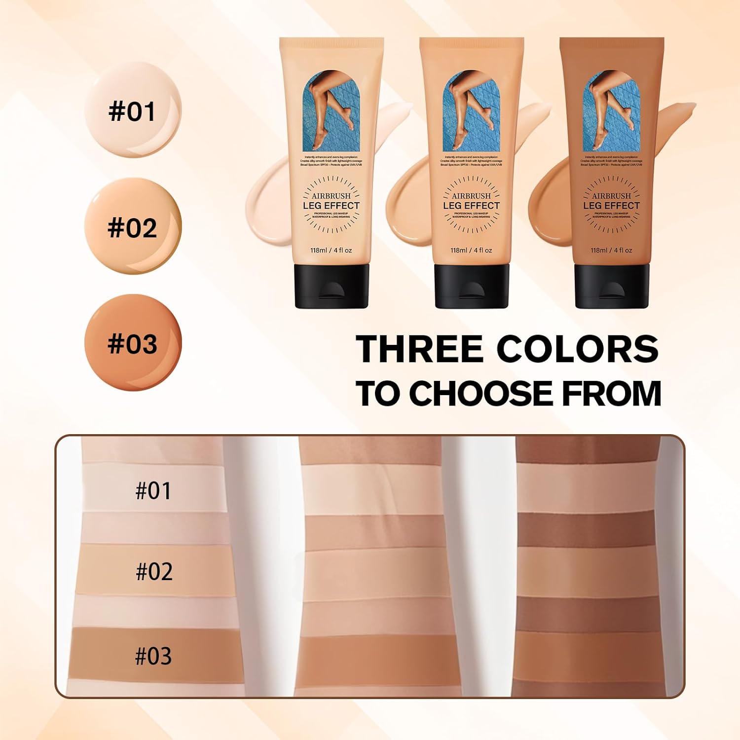 Leg Makeup Waterproof No Transfer,Flawless Looking Leg and Body Scar Cover up Makeup,Waterproof Long Last Easy Application for All Skin Tones.(2# Medium Golw)