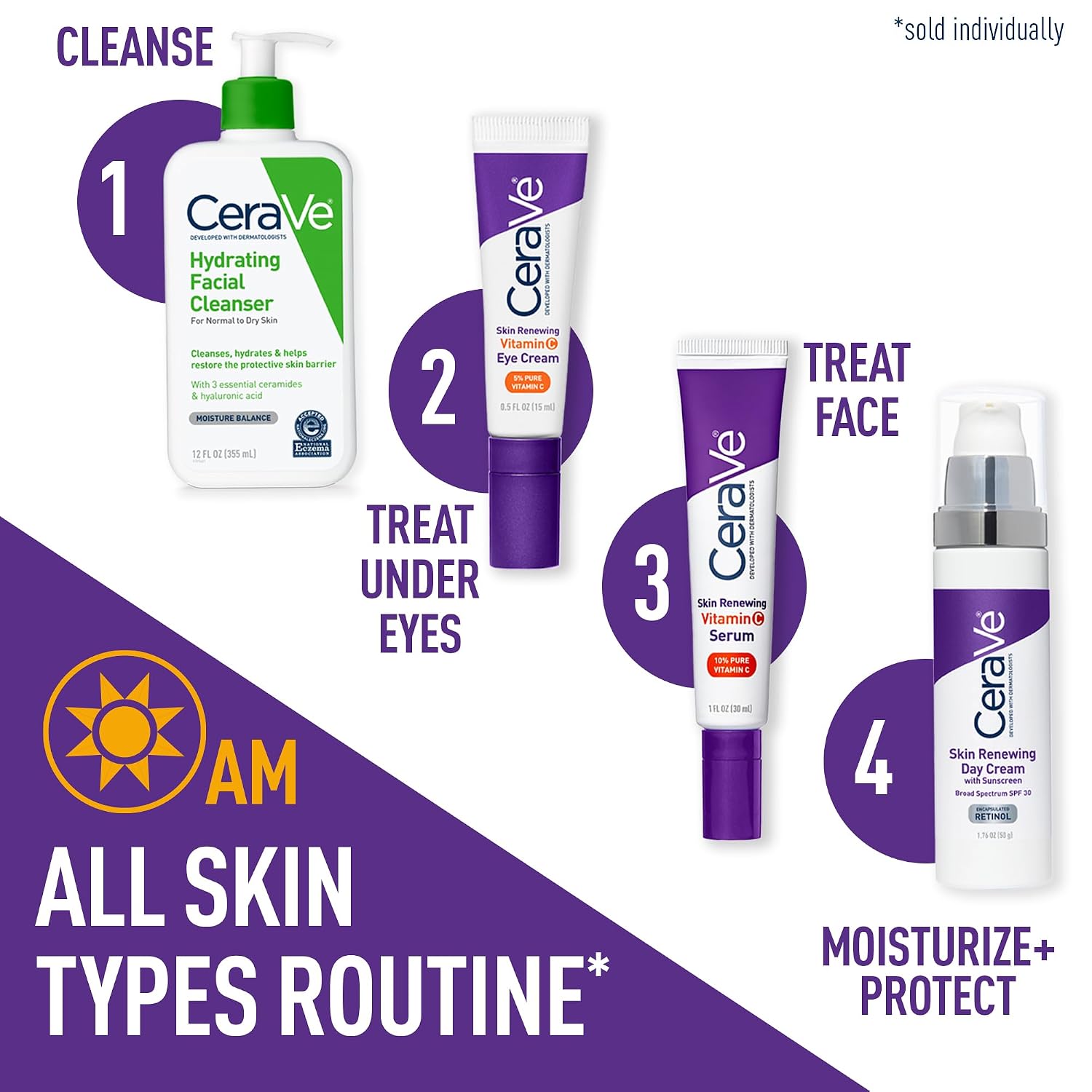 Cerave Skin Renewing Vitamin C Eye Cream, Vitamin C, Hyaluronic Acid, Ceramides & Caffeine, Under Eye Cream For Dark Circles And Puffiness, Fragrance Free & Ophthalmologist Tested, 0.5 Fl. Oz