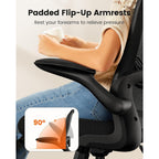 Ergear Drafting Chair, Standing Desk Chair With Flip-Up Armrests, High Desk Chair Adjustable Height, Ergonomic Tall Office Chair With Lumbar Support And Adjustable Footrest Ring