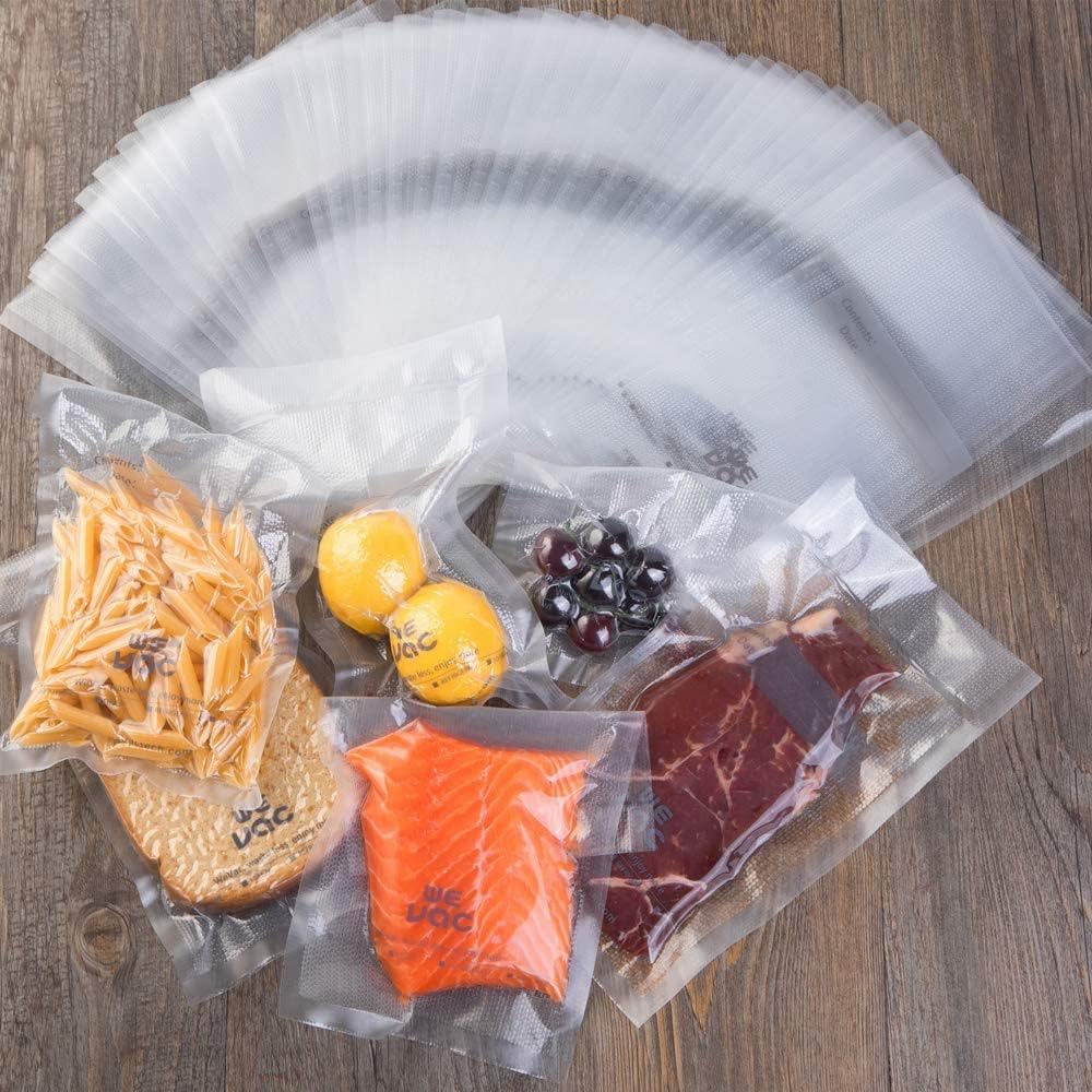 Wevac 8” X 12” 200 Count Food Vacuum Sealer Bags Keeper, Precut Quart, Ideal For Food Saver, Bpa Free, Commercial Grade, Great For Storage, Meal Prep And Sous Vide