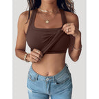 Reoria Built In Bra Tank Tops For Women Summer Sleeveless Racerback Square Neck Casual Basic Ribbed Tops 2026