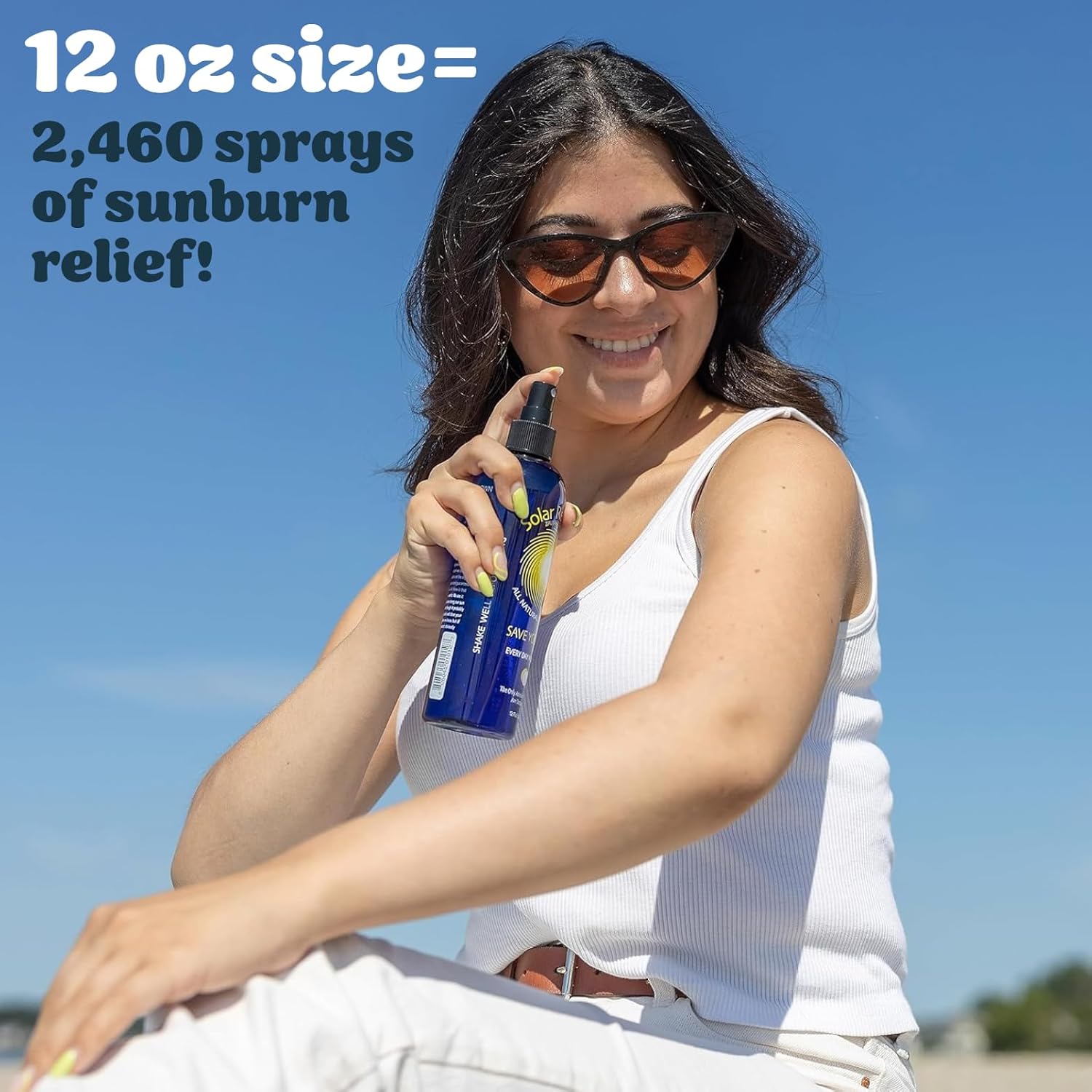 Solar Recover After Sun Moisturizing Spray (12 Ounce) - Hydrating Facial And Body Mist - 2460 Sprays Of Sunburn Relief With Vitamin E And Calendula - Lotion Delivered In Water - Made In The Usa