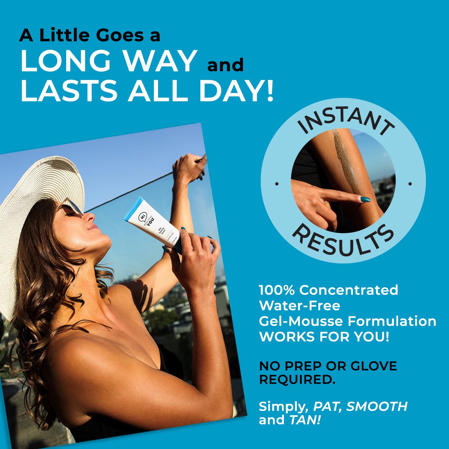 BE YOU BODY | Body Leg Perfecting Bronzer | Instant Healthy Waterproof Wash Off Radiant, Sun Free Natural Looking Transfer & Sweat Resistant Glowing Tan | No Orange Skin, No Stink, No Streak.