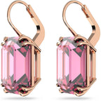 Swarovski Millenia Earrings, Octagon cut crystal, Pink, Rose-gold tone plated