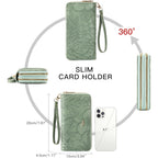 RNIEGA Wallet for Women Clutch Double Zip Around Credit Card Holder Leather Women's Wallet Large Capacity