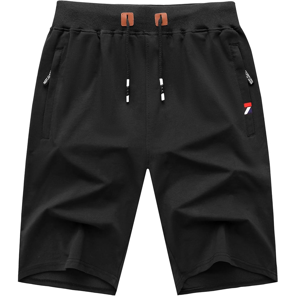 Geek Lighting Mens Shorts Casual Cotton Drawstring Zipper Pockets Elastic Waist Lightweight Summer Athletic Beach Shorts