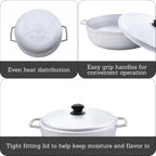 IMUSA 7.5 Quart Traditional Natural Made in Colombia Caldero with Lid for Cooking and Serving,Silver