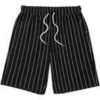 Jmierr Men’S Casual Stripes Shorts Relaxed Fit Elastic Waist Drawstring Shorts