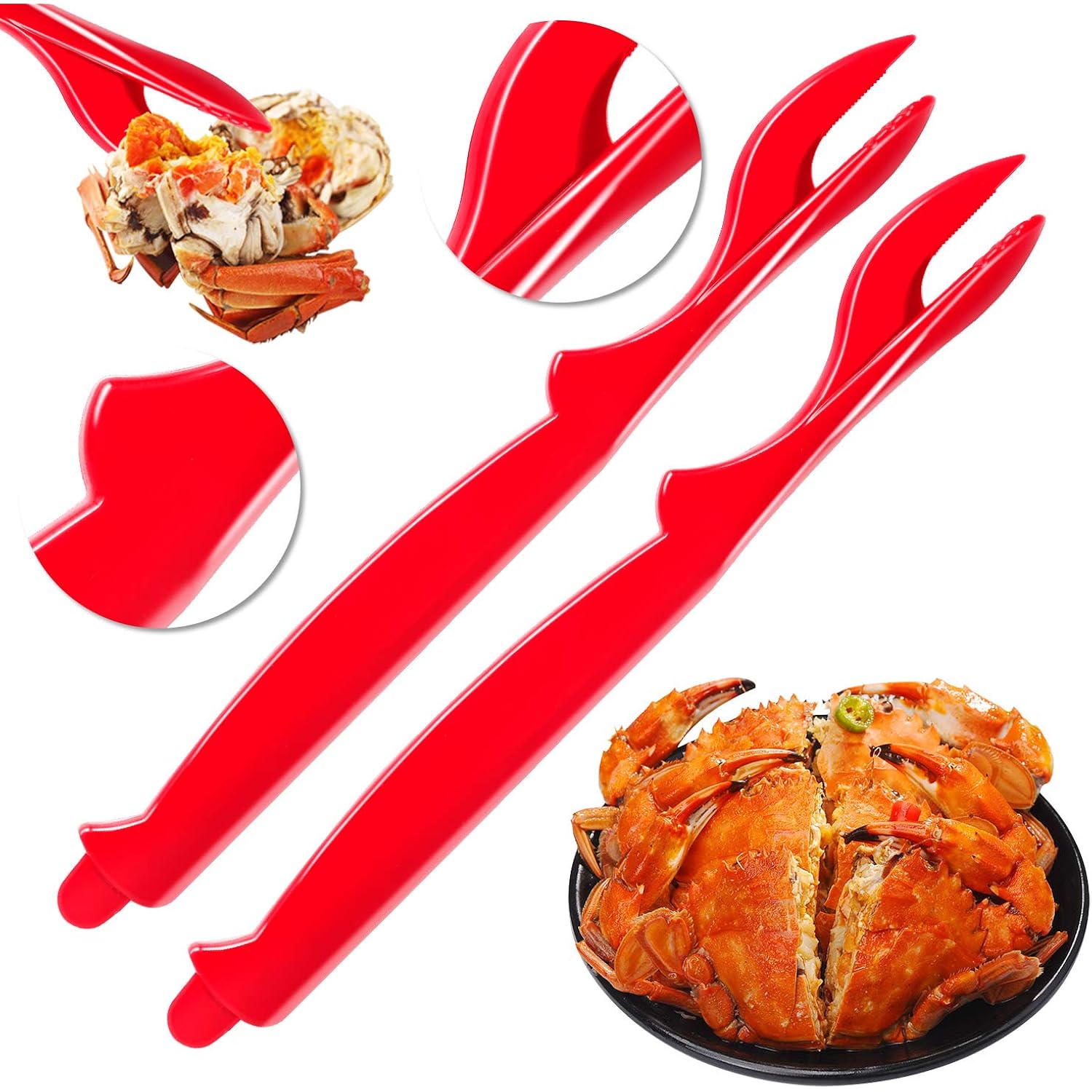 6Pcs Crab Legs Crackers - Crackers Picks Tools Set | For Lobster, Crab, Crawfish, Prawns, Shrimp, Easy Opener, Shellfish Picks Knife, Seafood Tools