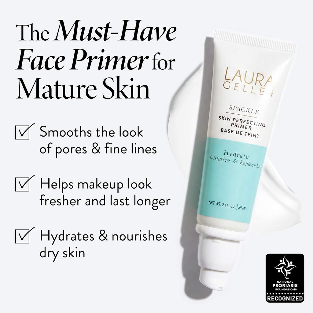 Laura Geller New York Spackle Primer - Hydrate - Super-Size 2 Fl Oz - Hyaluronic Acid Makeup Primer For Mature Skin