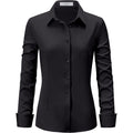 Dress Shirts For Women Long Sleeve Button Down Shirt Stretch Wrinkle Free Solid Casual Work Office Blouse Top