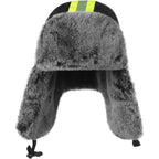 Hi Vis Trapper Hat with Ears Flaps Reflective Strip Trapper Hat Faux Fur Thickened Winter Cold Weather Windproof Skiing Cap