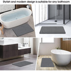 ZIKIBL Stone Bath Mat Diatomaceous Earth Shower Mat Non-Slip Super Absorbent Diatomite Stone Mats for Bathroom Floor Quick-Drying Easy to Clean (24''*16'' Grey)