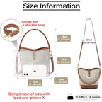 Foxlover Coated Canvas Bucket Crossbody Bags For Women Top-Handle Handbags Small Satchel Purse Trendy Twist Lock
