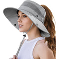 EW EastWater Beach Sun Bucket Hats for Women,UV Protection High Ponytail Hole UPF 50+ Waterproof for Hiking Safari Fishing