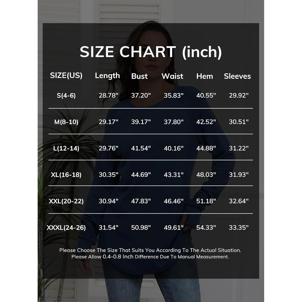 Womens Tunic Tops Long Sleeve Thumb Hole Shirts Fall Sweater Crew Neck Winter Fashion Clothes 2025