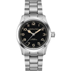 Hamilton Khaki Field Murph Automatic Men'S Watch, 38Mm Stainless Steel Case, Swiss Made, Black Dial Analog Wrist Watch, 100M Waterproof, Sapphire Crystal, 3-Hand Movement, Stainless Steel Strap