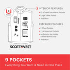 Scottevest 101 Vest For Women - 9 Hidden Pockets - Water Repellent For Travel & More
