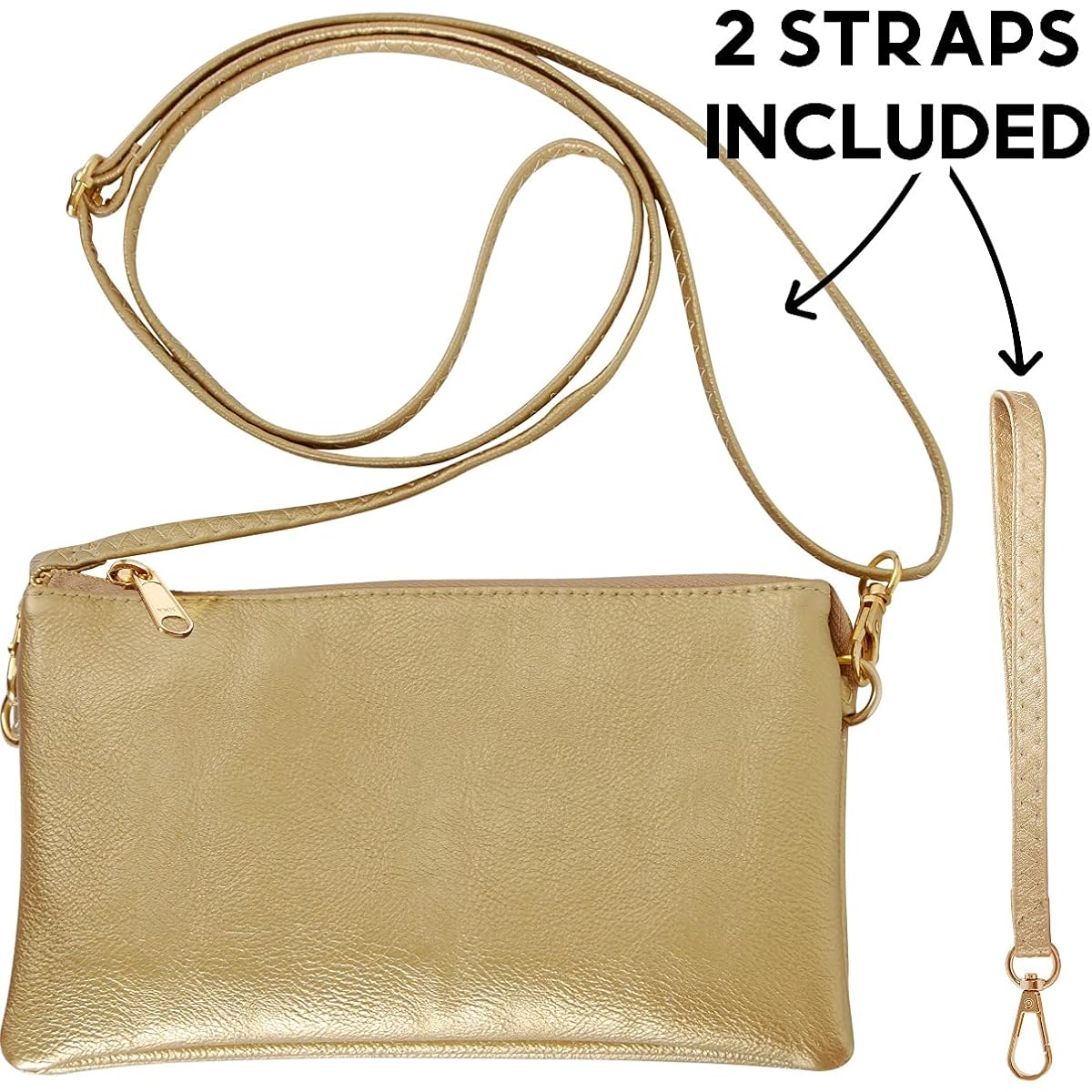 Humble Chic NY Vegan Leather Wristlet Purse for Women - Small Clutch Purse with Shoulder and Wrist Straps