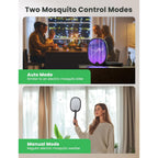 Yissvic Electric Fly Swatter Foldable Bug Zapper Racket 2 In 1 Mosquito Killer With Purple Attractant Light Rechargeable 1800Mah For Indoor Home Backyard Patio Camping
