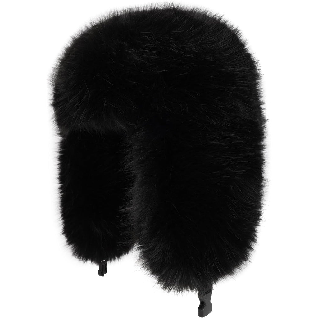 Faux Fur Fluffy Trapper Hat for Women – Winter Warm Russian Ushanka Hat with Ear Flaps