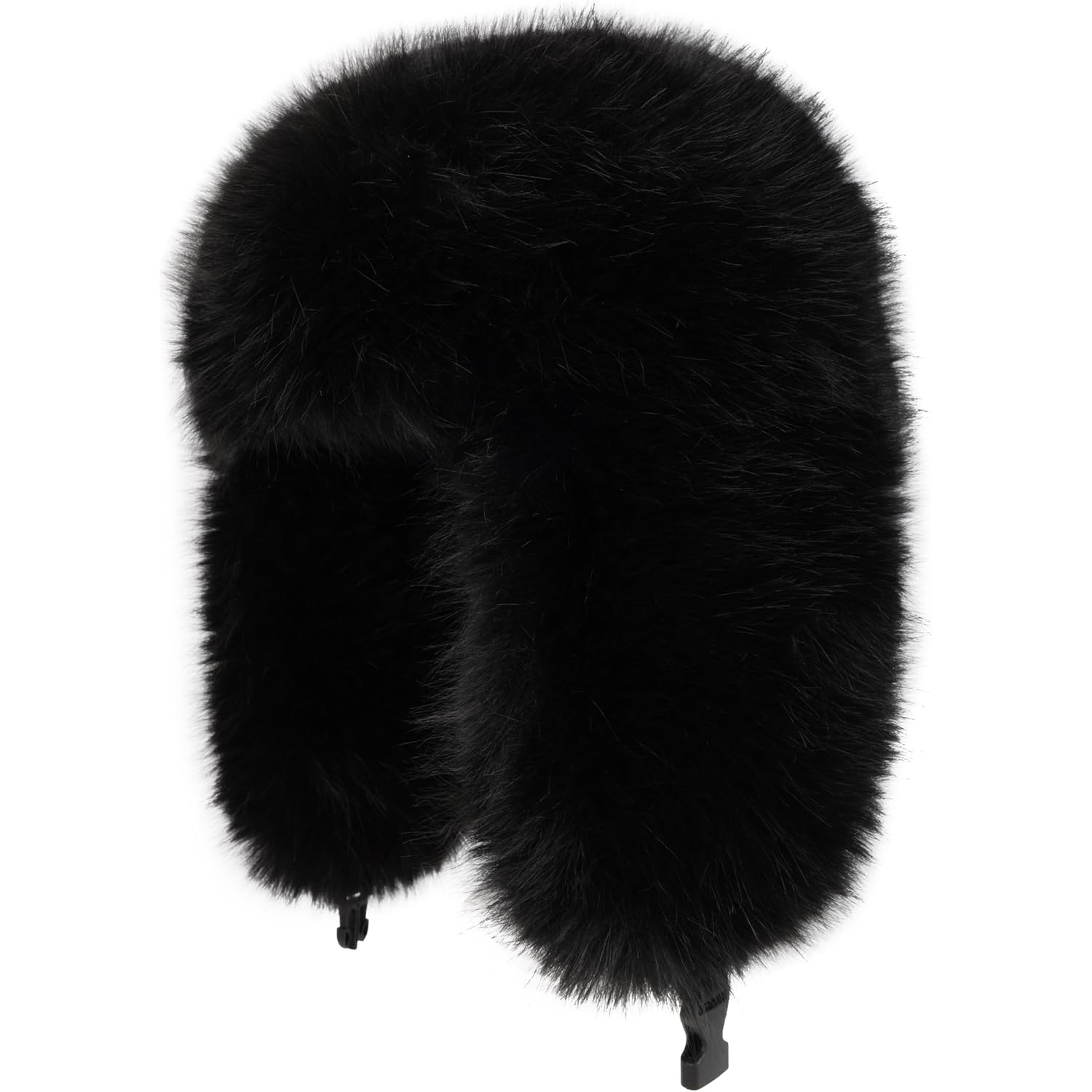 Faux Fur Fluffy Trapper Hat for Women – Winter Warm Russian Ushanka Hat with Ear Flaps