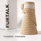 FURTALK Sun Visor Hats for Women Wide Brim Straw Visors Womens Foldable Beach Visors Summer Packable Ponytail Beach Hat