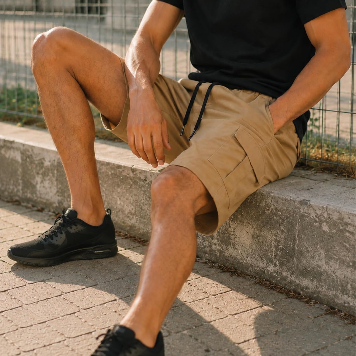 Men'S Cargo Shorts With Stretch Waist, Multiple Pockets & Quick-Dry, Lightweight Casual Hiking Work Shorts