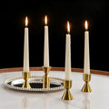 NUPTIO Candle Stick Candle Holder: Set of 4 Gold Aluminium Candlestick Holders - Brass Taper Candleholder for Fall Thanksgiving Christmas Table Fireplace Decoration