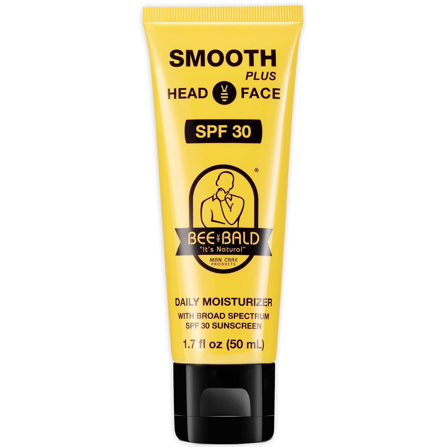 Bee Bald Smooth Plus Head & Face Moisturizer With Spf 30 Sunscreen Lotion Protecting Skin From Harmful Uva/Uvb Rays While Hydrating, Moisturizing And Toning, 1.7 Fl Oz
