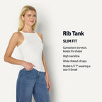 Amazon Essentials Women's Slim-Fit Stretch Rib High-Neck Tank with Consistent Stretch