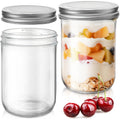 Showvigor 2 Pack Wide Mouth Mason Jars 16Oz - Airtight Glass Canning Jars For Food Storage, Meal Prep, Overnight Oats, Pickling, Salad & Wedding Favors (Leak-Proof Lids)