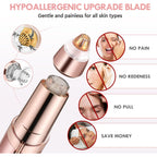 Eyebrow Trimmer for Women, Rechargeable Eyebrow Hair Remover, Painless Electric Razor with 2 x Replacement Heads, Eye Brow and Face Epilator Hair Removal (Rose Gold)