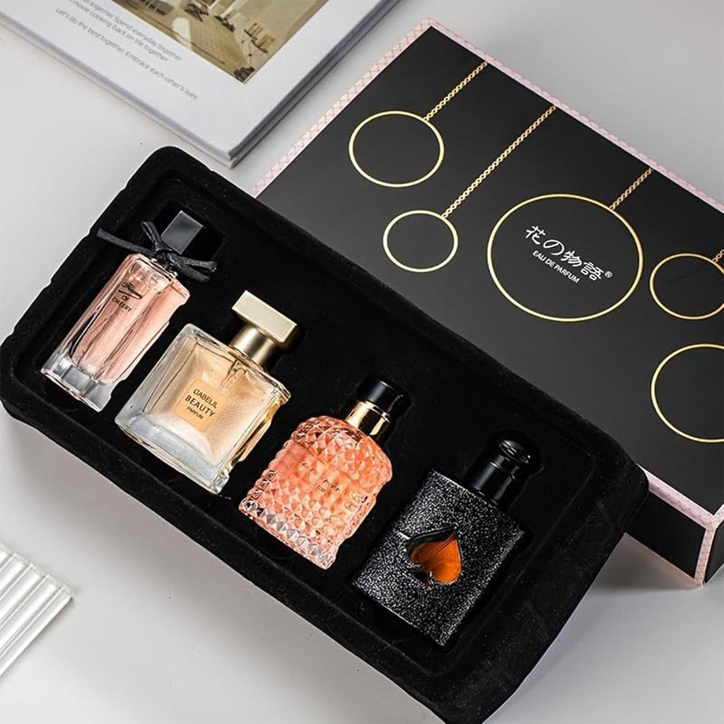 Women'S Perfume Set: 4 Floral And Fruity Fragrances In A Gift Box, 105(25Ml X3 +30Ml) Ml Total (3.5Oz). Perfect For Gifting Or Personal Use, Elegant And Timeless Scents For Any Accasions