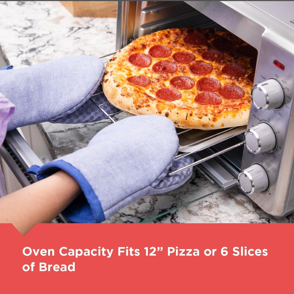 BLACK+DECKER Crisp 'N Bake Air Fryer Countertop Convection Toaster Oven, Large Capacity, 6-Slice, 5-in-1, Fits 12” Pizza, 60-Min Timer, Bake, Broil, Air Fry, Toast, Keep Warm, Stainless Steel