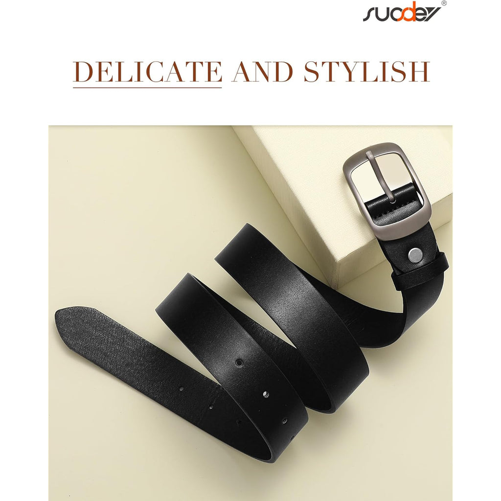 SUOSDEY Women Belts For Jeans Dresses Pants Ladies Leather Waist Belt with Elegant Buckle, Width 1.3"