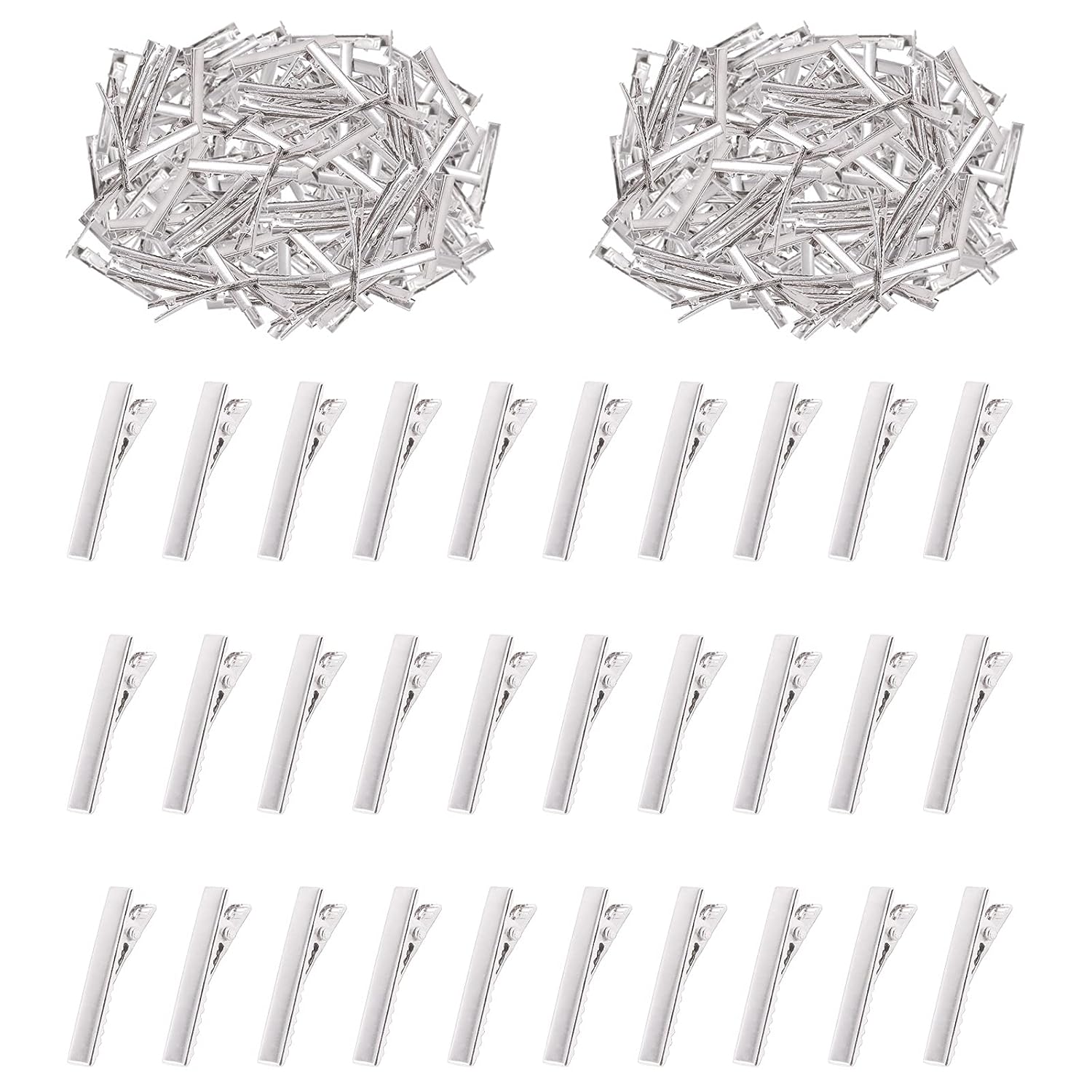 Swpeet 200Pcs 1.26inch - 3.2cm Alligator Hair Clips Kit, Perfect for Metal Duck Bill Hair Clips Flat Top Single Prong Hairpins for Hair Styling DIY Accessories (1.26 Inch)