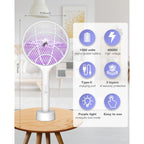2Pack Electric Fly Swatter,4000V Bug Zapper Racket With 1500Mah Battery Rechargeable,2 In 1 Fly Zapper & Purple Mosquito Killer Lamp With 3 Layers Of Safety Net Suitable For Indoor And Outdoor